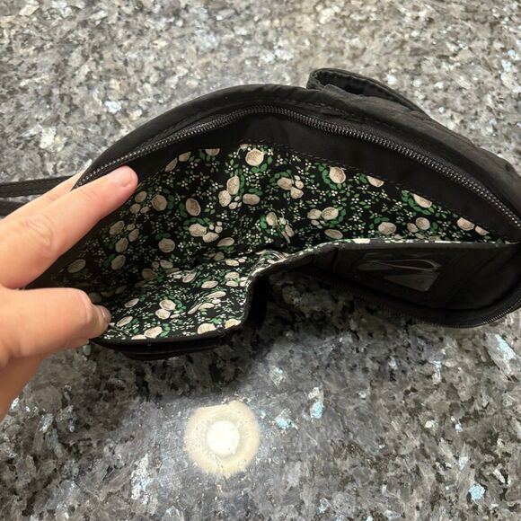 Vera Bradley Quilted Mini Crossbody Wallet Purse – Black – Compact Travel Organi - Picture 6 of 8